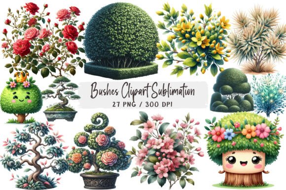 Bushes Clipart Sublimation: Elevating Nature-Inspired Designs