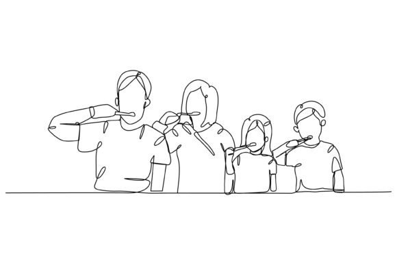 Continuous One Line Design of a Family: Visualizing Connection Through Minimalist Vector Art