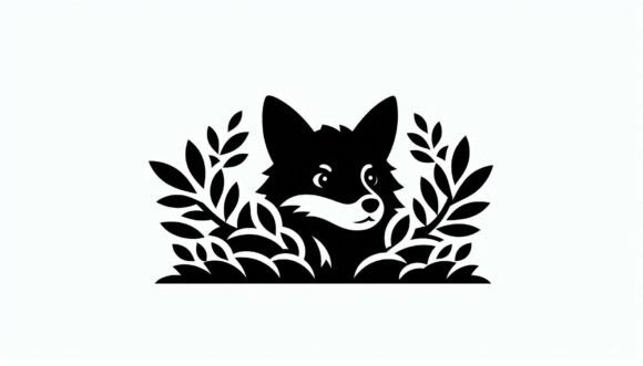 Curious Fox Peeking: Versatile Digital Clipart