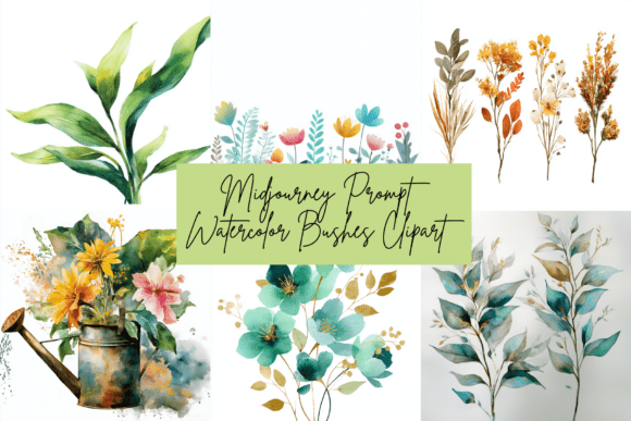 Elevating Design with the Perfect Prompt for Watercolor Bushes Clipart