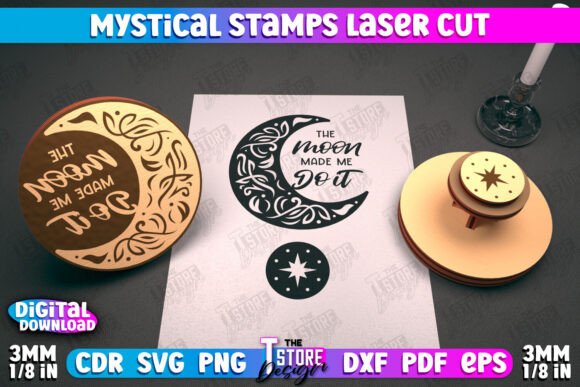 Elevating Personal Libraries with the Mystical Book Stamp Laser Cut SVG Design