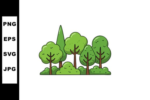 Evaluating Green Trees and Bushes Vector Illustrations for Natural Design Projects
