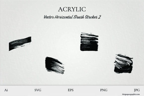 Grunge Acrylic Horizontal Brush Stroke 2 Guide