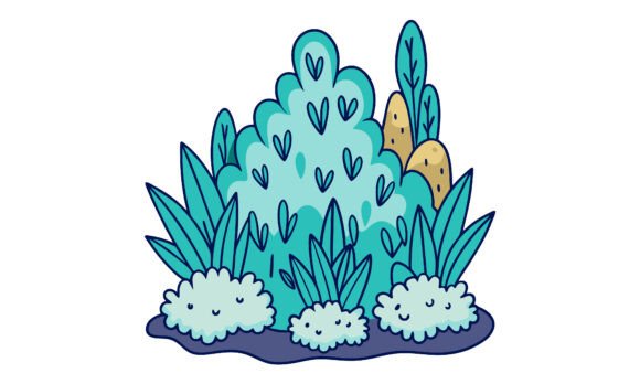 Integrating Cartoon Plants and Bushes Illustration into Modern Digital Crafting Workflows