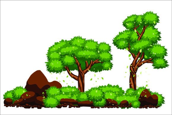 Integrating Vector Trees and Bushes on Rocks into Professional Design Workflows