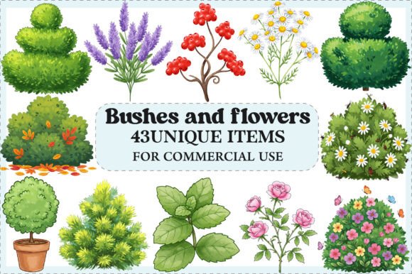 Integrating Watercolor Bushes and Flowers Clipart into Professional Creative Workflows